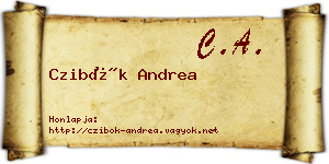 Czibók Andrea névjegykártya